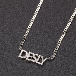 A-Z Custom Name Letters Gold Necklaces Womens Choker Mens Fashion Hip Hop Jewellery Iced Out DIY Letter Pendant Necklace318n