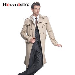 Men's Trench Coats Trench Coat Men Classic Double Breasted Mens Long Coat Mens Clothing Long Jackets Coats British Style Overcoat S-6XL size 231010