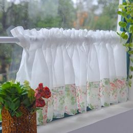 Curtain Simple American Short Sheer Curtains For Kitchen Bathroom Cupboard Closet Half With Lace Edge Small Window Drapes Decor