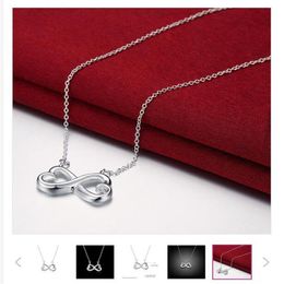 wedding 8 words sterling silver plated jewelry Necklace for women DN148 wedding 925 silver Pendant Necklaces with chain272g