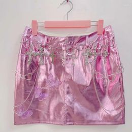 Skirts Gothic Short Harajuku Skirt Clothes Y2k Fashion Sexy Punk Pink