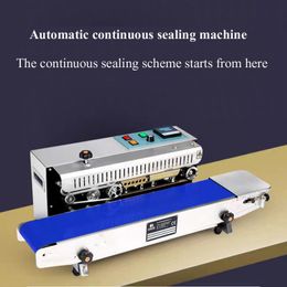 Horizontal Continuous Band Sealing Machine Printable Date Film Bag Automatic Heat Sealing Machine Food Sealer