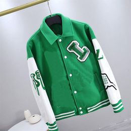 2021 Baseball Jacket Official Website Synchronised Towel Embroidery High Quality Original Green Customised Fabric Star Same S305S