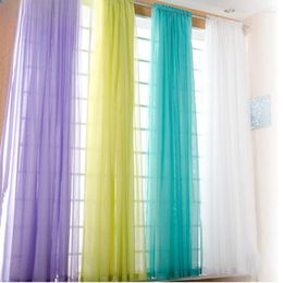 Curtain European And American Style White Window Screening Solid Door Curtains Drape Panel Sheer Tulle For Living Room AP184#3-40