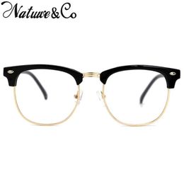 Fashion Sunglasses Frames Half Frame Eyeglasses Design Clear Lens Semi Rimless Woman Men Reading Glass Computer Eye Glasses 2021 N2632