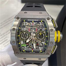 Automatic Mechanical Wristwatches Richarmill Watch Swiss Watches Watch Men's Series RM11-03Ti Titanium Alloy Time Bucket Type Chain Up Wrist Watch WN-A5PY