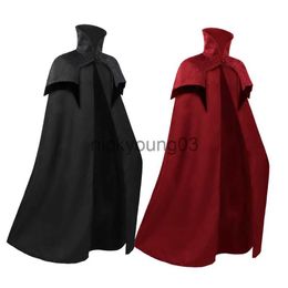 Theme Costume Halloween Cosplay Mediaeval Men's Steampunk Noble Gothic Long Cloak Big Hem Vampire Cape Darcula Poncho Carnival Dress Up Party x1010