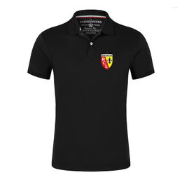 Men's Polos Euro Club Rc Lens 2023 Summer Cotton High Quality Shirts Men Sports Solid Colour Short Sleeve Fashion Clothes