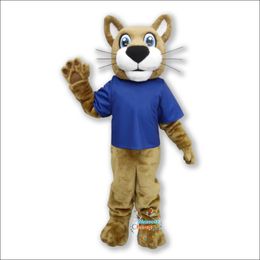 Promotional Lovely Wildcat Mascot Costume Handmade Suits Party Dress Outfits Clothing Ad Promotion Carnival