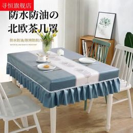 Table Cloth cloth waterproof oil resistant and washable art dining table cover rectangular y231009