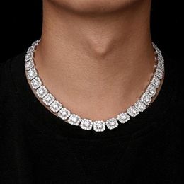 Chains Eskeem Clustered Tennis Chain For Men Necklace Hip Hop Iced Out Zirconia Brass White Gold Fashion Rock JewelryChains180w