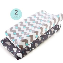 Cloth Diapers 2pcs Baby Changing Pad Cover Stretchy Changing Table Sheet for Baby Boys Girls Diaper Nappies Changing Mats Travel Pad 231006