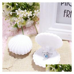 Jewellery Boxes 5 Colour Veet Shell Shape Jewellery Boxes For Pendant Necklaces Women Luxury Wedding Engagement Gift Case Packaging Display Dhvfq