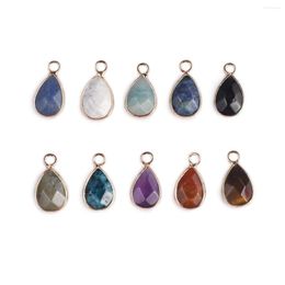 Pendant Necklaces 5pc Natural Stone Pendants Faceted Pink Quartz Labradorite Charms For Jewelry Making Diy Women Necklace Earring