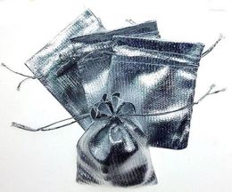 Jewelry Pouches 13 18cm 50pcs Handmade Silver Drawstring Bags For Wedding/Party/Gift/bracelets/necklace Packaging Display