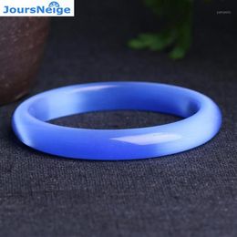 Bangle Whole Genuine Light Blue Natural Cat Eye Stone Bangles Lucky For Women Gift Fresh Crystal Bracelet Jewelry JoursNeige1262K