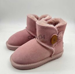 Boots Fur Shearling Lined Suede Bailey Boots Designer Snow Boot Australia Boy Girl WGG Button Ankle Mini Booties Winter Shoes Chestnut Grey Classic Children Ski Trai