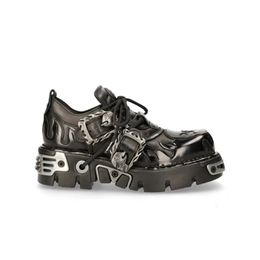 Dress Shoes Retro Rock Shoes For Both Men And Women Dark Punk Leather Shoes Metal Niche Low Top Platform Shoes For Women 231009