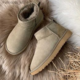 Boots Designer boots Women Leather boots Braid Comfy Australia Booties Suede Sheepskin short mini bow khaki black white pink navy outdoor sneakers Q231011