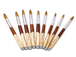 1PC Kolinsky Sable Acrylic Nail Art Brush No 24681012141618 UV Gel Carving Pen Brush Liquid Powder DIY Nail Drawing9584864
