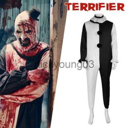 Theme Costume Terrifier Halloween Cosplay Scary Art The Clown Costume Mask Suit Horror Evil Joker Latex Masks Jumpsuit Carnival Dress Up Party x1010