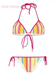 Women's Swimwear Three Point Swimsuit Cross-border Bikini Strap Stripe European And American Style