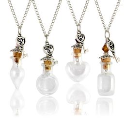 Pendant Necklaces 2PCS 20x20MM DIY Empty Bottle Necklace Wishing Essential Oil Keep Small For Women