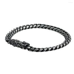 Link Bracelets European And American Hip-hop Personalised Trend Street Made Old Double-sided Ground Stainless Steel Bracelet