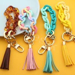 acrylic key chain resin tassel fashion party favor keys chain women bag pendant de571