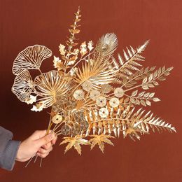 Christmas Decorations Golden Artificial Plants Year Ornaments For Home Decor Navidad Merry Christmas Decoration Fake Flowers Vase Accessories 231009