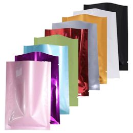 Packing Bags Wholesale 100Pcs Lot Aluminium Foil Bags Open Top Smell Proof Flat Pouches Jewellery Cosmetic Package Bag Plastic Packaging Dhw6V