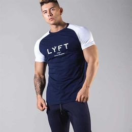 Men's T-Shirts Lyft New Fitness Brothers Men's Oversized T-shirt Summer Casual Printing Short-sleeved Men's Sports 218j