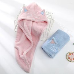 Towel Towels Cap Bathroom Microfiber Solid Quickly Dry Hair Hat Home Textile Cute Cartoon Embroidery Wrap