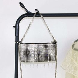 Women's bag 2023 new Korean net-red small fresh rhinestone tassel chain mobile phone bag portable one-shoulder messenger bag 231010