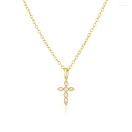 Pendants Collares Mujer 925 Sterling Silver Chain Necklace Colourful Zircon Cross Pendant Necklaces For Women Valentine's Day Fine Jewerly