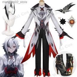 Theme Costume Genshin Arlecchino Cosplay Come Wig Genshin Impact Fontaine Fatui The Knave Arlecchino Cosplay Shoes Women Outfits Q240307