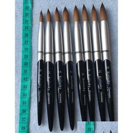 Other Health & Beauty Items Manicure Art Design Nail Brush Tools Black Metal Handle 1012141618204 Pure Kolinsky Sable Round Sharp Prof Dhzuz