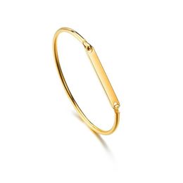 Bangle Custom Name ID Bracelet Bangles Fashion Gold Color Stainless Steel Cuff Bracelets For Women Jewelry Braclets 2021308u