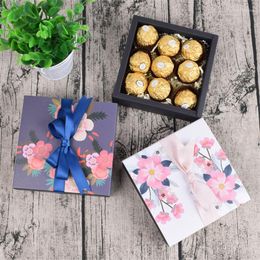 Gift Wrap Rose Merci Flower Tea Packing Boxes Food Drawer Carton High-grade Solid Beverage Box Candy Packaging Pull Wholesale