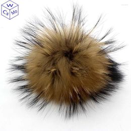 Berets 10pcs/lot 15 Cm Natural Color Real Raccoon Fur Pompoms For Bags Knitted Beanie Cap Hats Genuine Pompon Pom