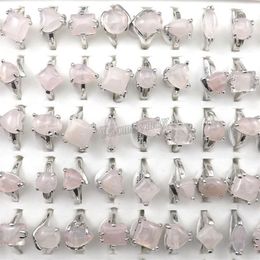 Fashion Pink Crystal Rings Women's Jewellery Rose Quartz Rings 50pcs Whole294y