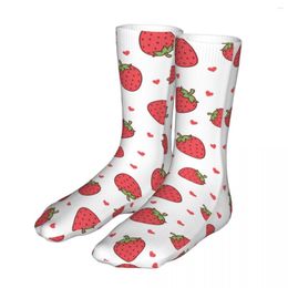 Men's Socks Happy Strawberry Woman 2023 Men Fruits Cycling