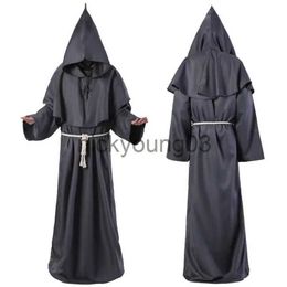 Theme Costume Halloween Wizard Costume Cosplay Medieval Hooded Robe Costume Monk Friar Robes Priest Costume Ancient Clothing Christian Suit x1010 x1011