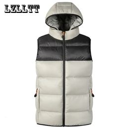 Men's Vests 7XL Winter Men Hooded Jackets Sleeveless Mens Casual Windproof Warm Waistcoat Spring Autumn Vest Male 231010