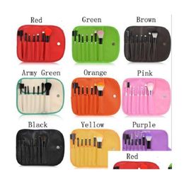 Other Health & Beauty Items 7Pcs Makeup Brush Set Personal Blush Eyeshadow Powder Foundation Facial Cosmetic With Pu Bag 9 Colours In S Dhw0M