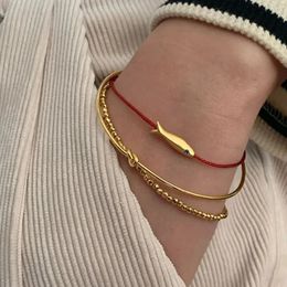 Charm Bracelets Red string Fish bracelet for women cute fish blue string adjustable bracelet handmade Jewellery minimalist ethnic Jewellery 231009