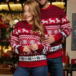 Women's Sweaters Men Jumpers Women Christmas Sweaters Loose Fit Snowflake Elk Crochet Pullovers Long Sleeve Crew Neck Knitted Jumper Outfit GiftsL231010