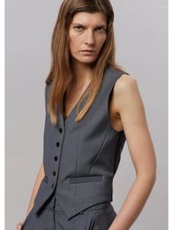 Women's Vests Suit Vest Elegant Casual Commuter Tops V-Neck Sleeveless Regular Fit 2023 Promotional Products