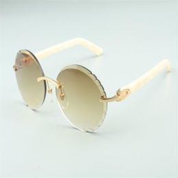 2019 Newest classic fashion cutting lenses sunglasses A3524016-3 natural Aztec legs retro oval glasses size 58-18-135mm236i