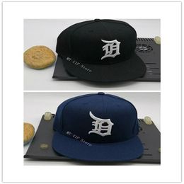 Top New Detroit Sports Fitted Hats Cool Baseball Fitted Cap Adult Flat Peak Hip Hop Tiger Men Women Blue Black Full Closed Go263C